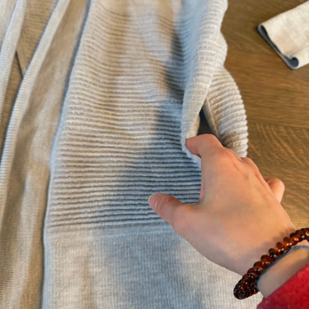 Lululemon Sit in Lotus Sweater Grey Size Small S 100% Merino Wool Wrap Top